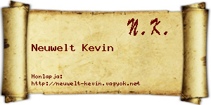 Neuwelt Kevin névjegykártya